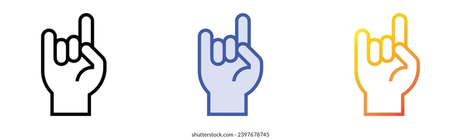 apana mrigi mudra icon. Linear, Blue Fill and Gradient Style Design Isolated On White Background