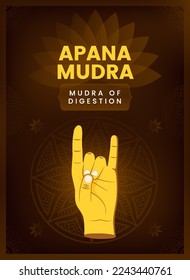 Apana Mudra Hand Gesture - Vector illustration