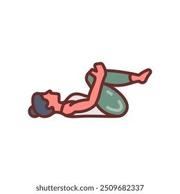 Apanasana Filled Icons , Vector illustration