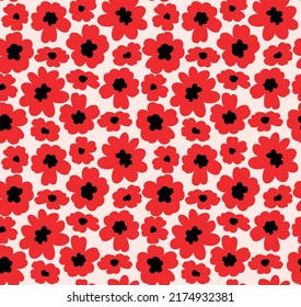 patrón sin foco del vector de flores rojas de corte japonés