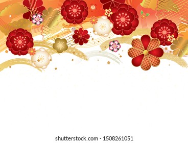 Apanese Pattern Background Material Japanese Plum Stock Vector (royalty 