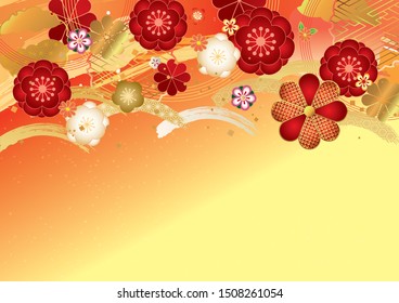 apanese pattern background material for Japanese plum