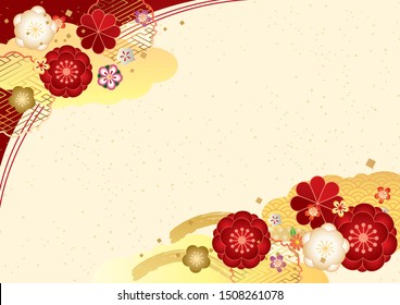 apanese pattern background material for Japanese plum