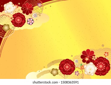 apanese pattern background material for Japanese plum