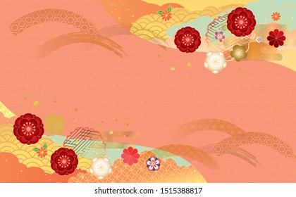 apanese pattern background material for Japanese plum