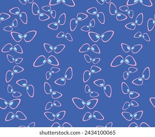 apanese Pretty Butterfly Motif Vector Seamless Pattern