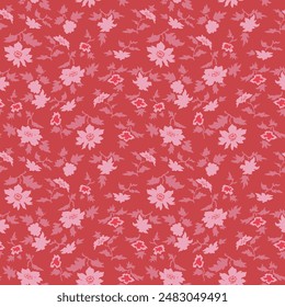 apanese Wild Flower Leaf Vector Seamless Pattern