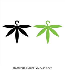 the aparel brand logo with the concept of leaves or plants with a hanger on it