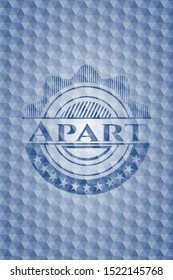 Apart blue emblem with geometric pattern. Vector Illustration. Detailed.