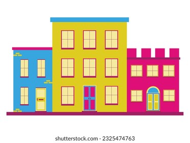 Apartement building flat design illustration easy to edit color