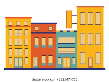 Apartement building flat design illustration easy to edit color