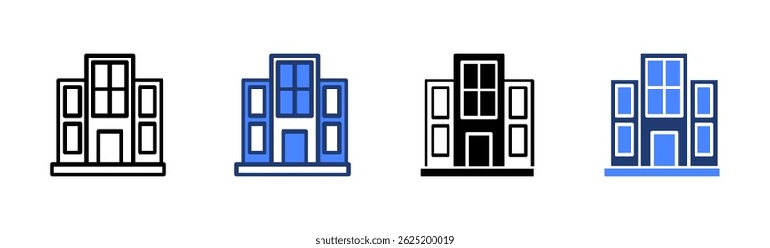 Hoja de iconos de apartamentos colección de estilo múltiple
