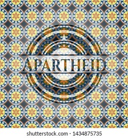 Apartheid arabesque emblem background. arabic decoration.