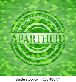 Apartheid green mosaic emblem. Vector Illustration. Detailed.