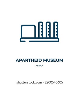 Apartheid museum icon. Linear vector illustration from africa collection. Outline apartheid museum icon vector. Thin line symbol for use on web and mobile apps, logo, print media.