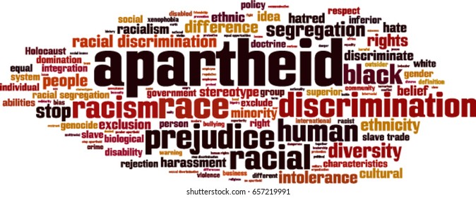 Apartheid Word Cloud Concept. Vector Illustration