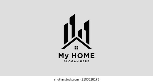 Logo de los apartamentos con estilo moderno creativo Vector Premuim