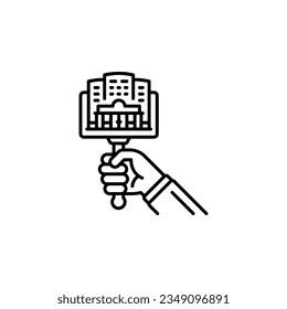 apartment auction vector icon. real estate icon outline style. perfect use for logo, presentation, website, and more. simple modern icon design line style