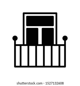 Apartment Balcony Window Vector Design Icon Concept