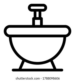 Apartment bidet icon. Outline apartment bidet vector icon for web design isolated on white background