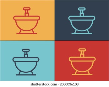 Apartment Bidet Logo Template, Simple Flat Icon Of apartment,bathroom,bidet