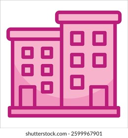 Apartment Block Icon Element For Design