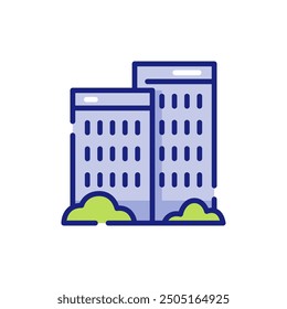 Apartment Building for Architecture Project Vector Icon