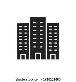 Apartment building color line icon. Isolated vector element. Outline pictogram for web page, mobile app, promo