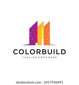 apartment building colorful logo icon vector illustration design art