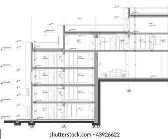 apartment building drawing section