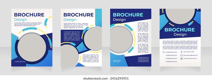 Apartment building floor plans blank brochure design. Template set with copy space for text. Premade corporate reports collection. Editable 4 paper pages. Montserrat Bold, Medium, Regular fonts used