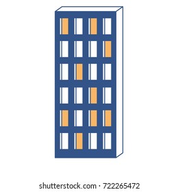 apartment building icon in color sections silhouette vector illustration
