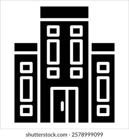 Apartment Building Icon Element For Design
