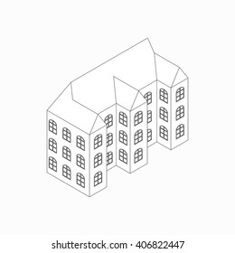 Apartment building icon, isometric 3d style  