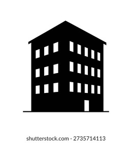 Apartment building icon silhouette vector illustration
