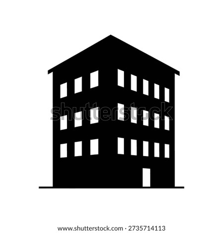 Apartment building icon silhouette vector illustration