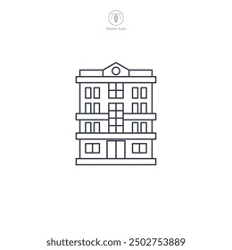 Apartment building icon symbol vector illustration isolated on white background