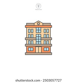 Apartment building icon symbol vector illustration isolated on white background