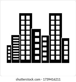 Apartment building icon, vector illustration