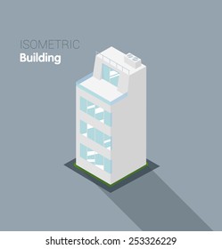 Apartment building. Isometric building.