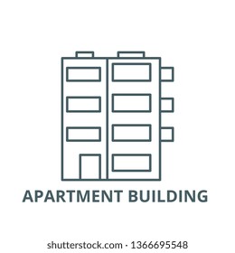 Apartment building  line icon, vector. Apartment building  outline sign, concept symbol, flat illustration