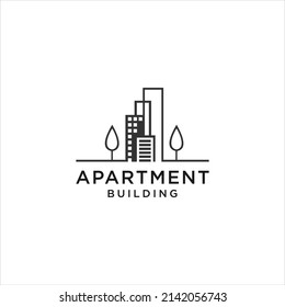 apartment building logo, city house vector