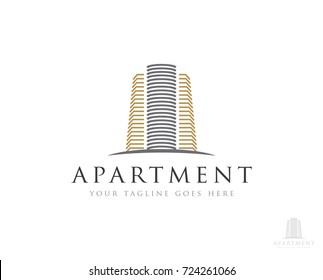 logo de edificio de departamentos icono plantilla vectorial