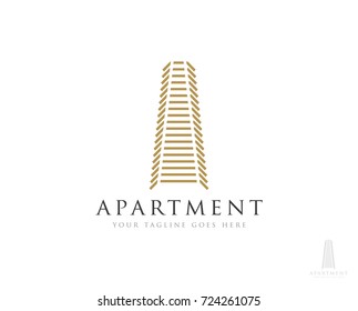 apartment building logo icon vector template
