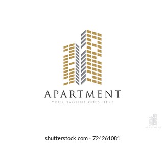 apartment building logo icon vector template
