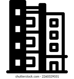 Icono del vector de iluminación del logotipo del edificio de departamentos