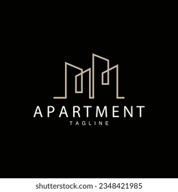 Apartment Building Logo, Modern Design Style Line Vector Symbol Illustration Template