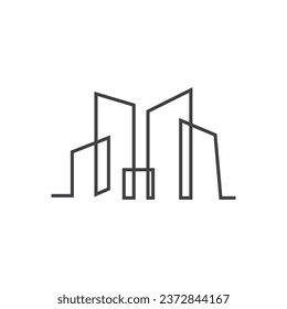 Apartment Building Logo, Modern Design Style Line Vector Symbol Illustration Template