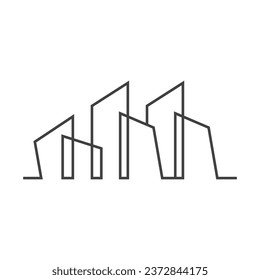 Apartment Building Logo, Modern Design Style Line Vector Symbol Illustration Template