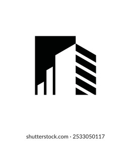 apartment building with modern concept logo design